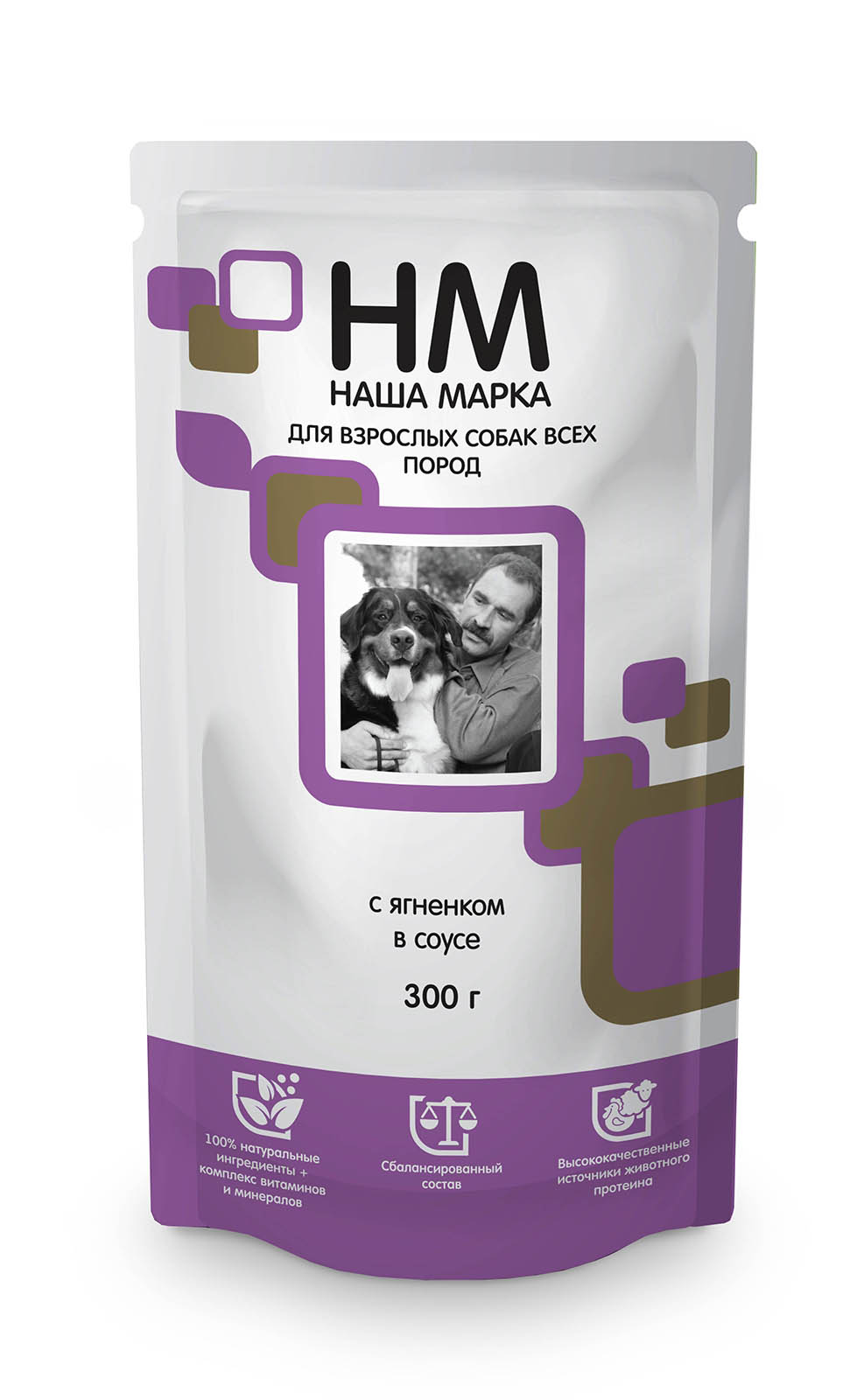 фото Влажный корм для собак наша марка для собак всех пород, ягненок, 14шт, 300г