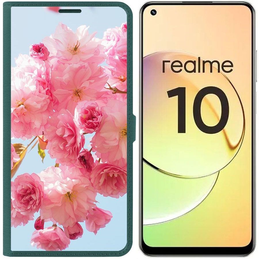 

Чехол-книжка Eco Book для Realme 10 4G Сакура, Зеленый