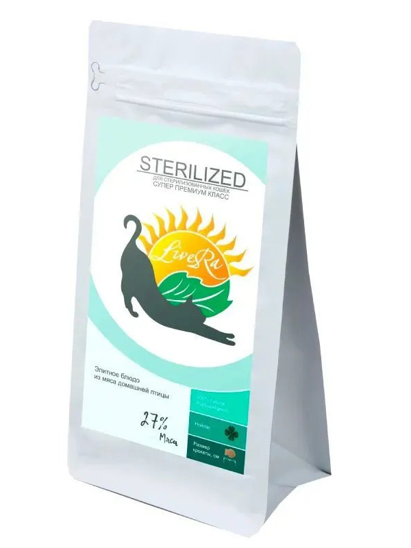 LiveRA дк STERILIZED мясо домашней птицы 0,25 кг 31406