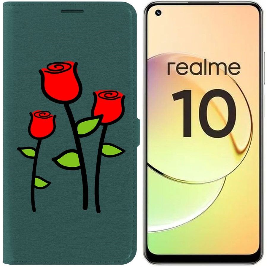 

Чехол-книжка Eco Book для Realme 10 4G Розочки