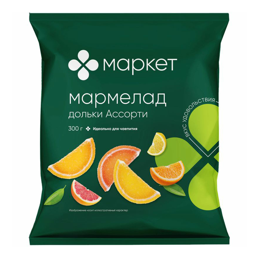 

Мармелад Маркет Перекресток Дольки ассорти желейный 300 г