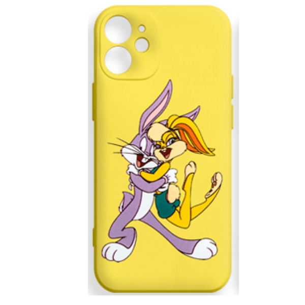 фото Чехол для iphone 12 mini silicone с принтом "bugs bunny", желтый nobrand