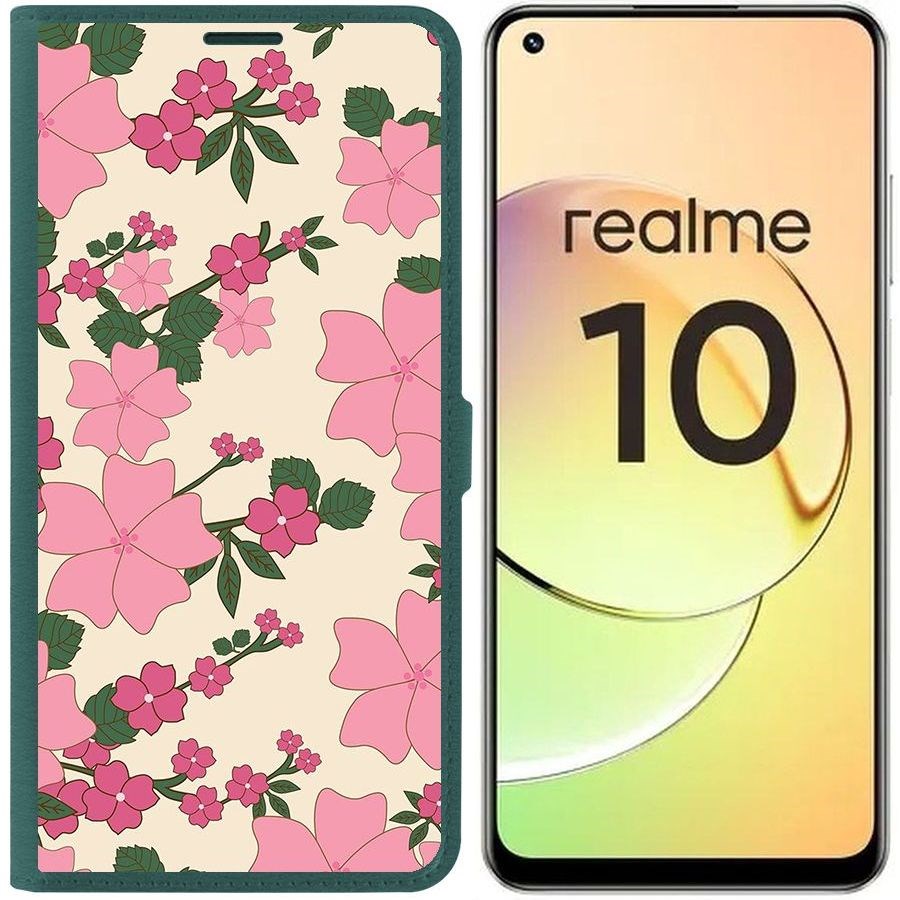 

Чехол-книжка Eco Book для Realme 10 4G Цветочный паттерн 1