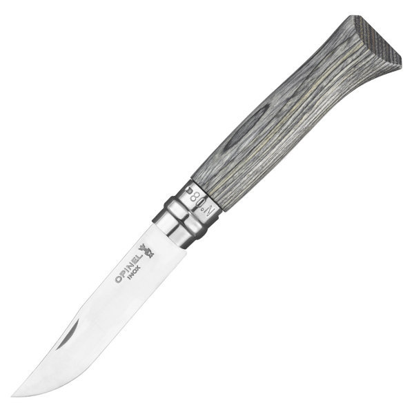 фото Нож opinel №08, нержавеющая сталь, ручка из березы, серый 002389