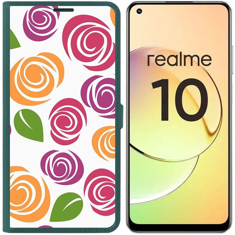

Чехол-книжка Eco Book для Realme 10 4G Цветочный паттерн 6