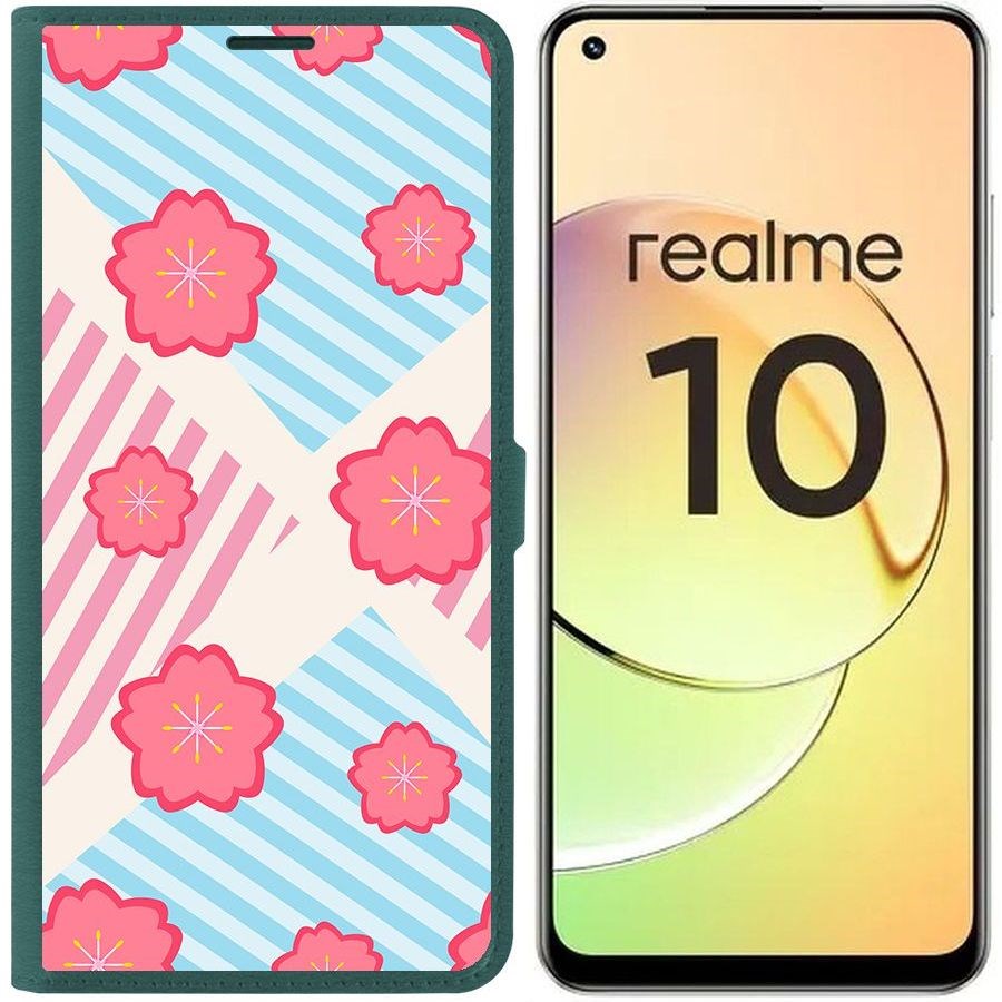 

Чехол-книжка Eco Book для Realme 10 4G Цветочный паттерн 10