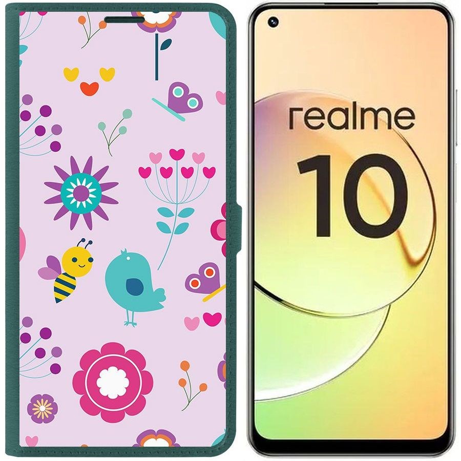 

Чехол-книжка Eco Book для Realme 10 4G Цветочный паттерн 8