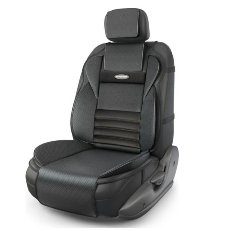 AUTOPROFI MLT-320G BKD.GY накидка на сиденье Multi Comfort анатом., 3 предм, экокожа, чёр