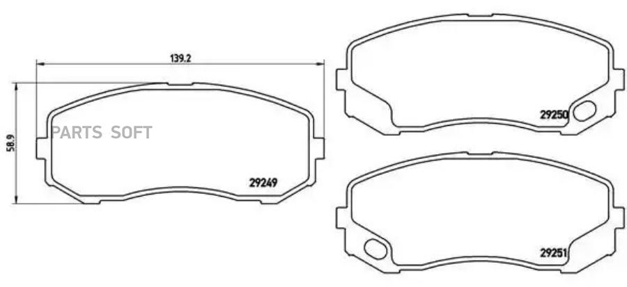 

Тормозные колодки brembo дисковые P54043