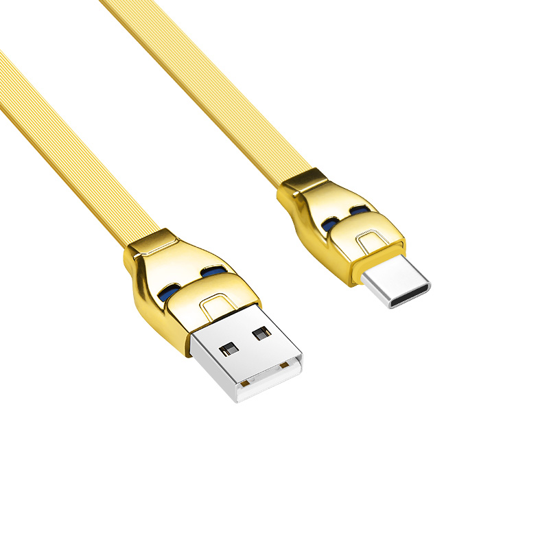 фото Дата-кабель hoco u14 usb - lightning/micro usb tpe, 2.4a 1.3 м, gold