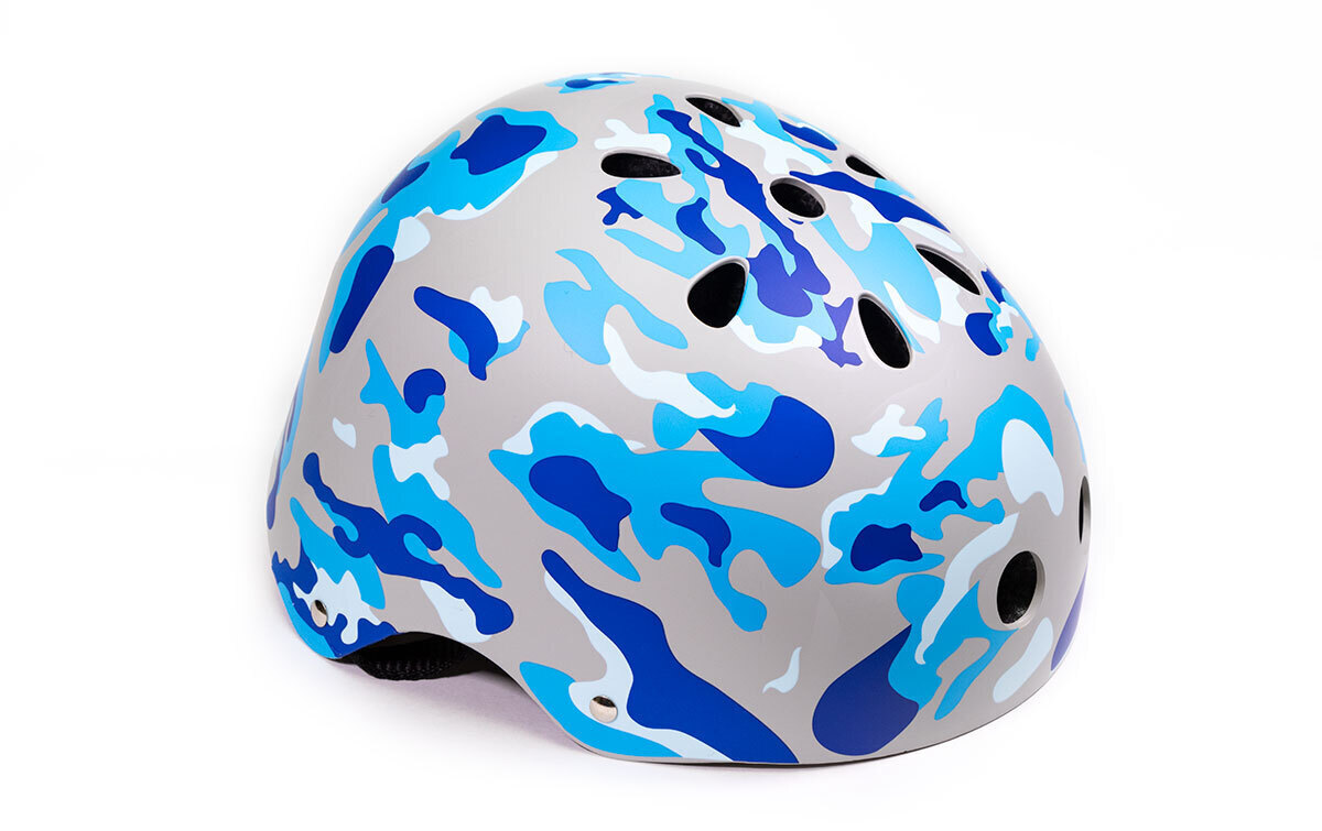 Шлем вело TRIX подростковый котелок 11 отверстий S 52-54см Hard Shell голубой