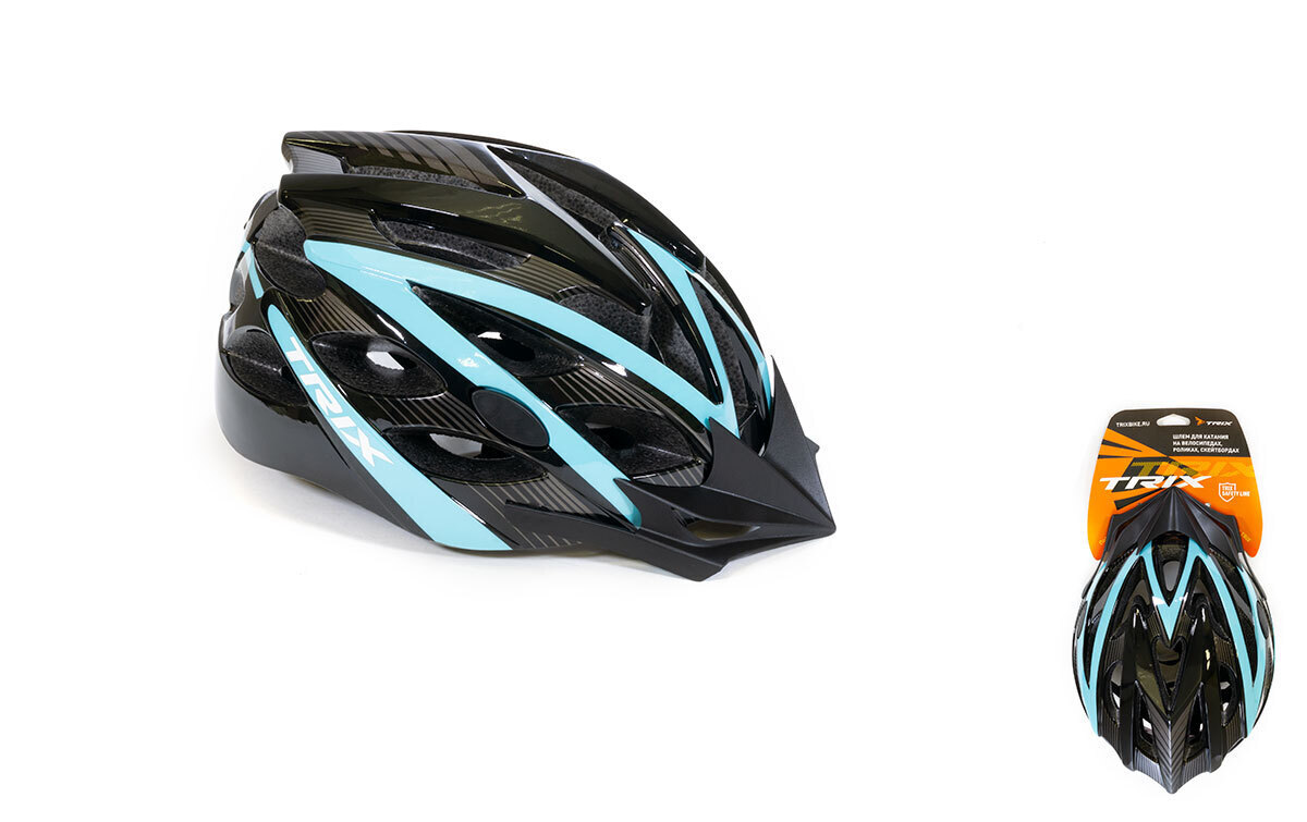 Шлем вело TRIX кросс-кантри регулировка обхвата L 59-60см In Mold сине-черный