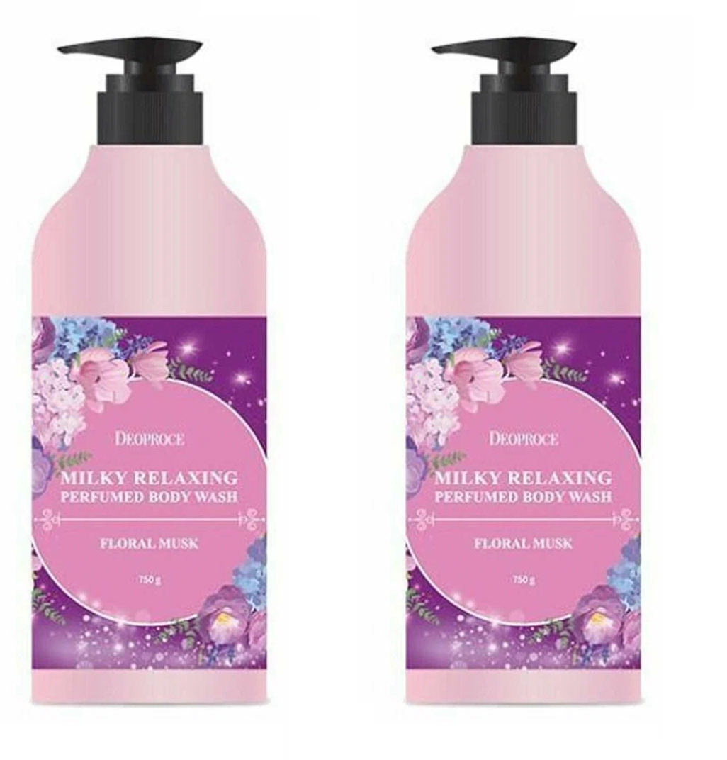 Гель для душа Deoproce Milky Relaxing Body Wash Floral Muak 750 мл 2 шт