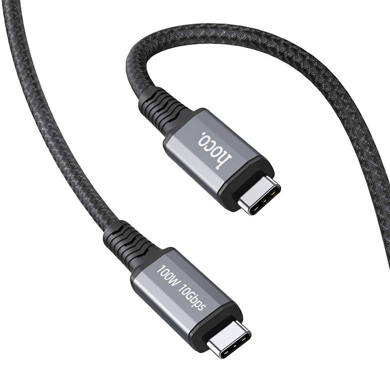 

Дата-кабель USB 3.0A PD 100W для ноутбука Type-C Type-C Hoco US01 1.8м Black