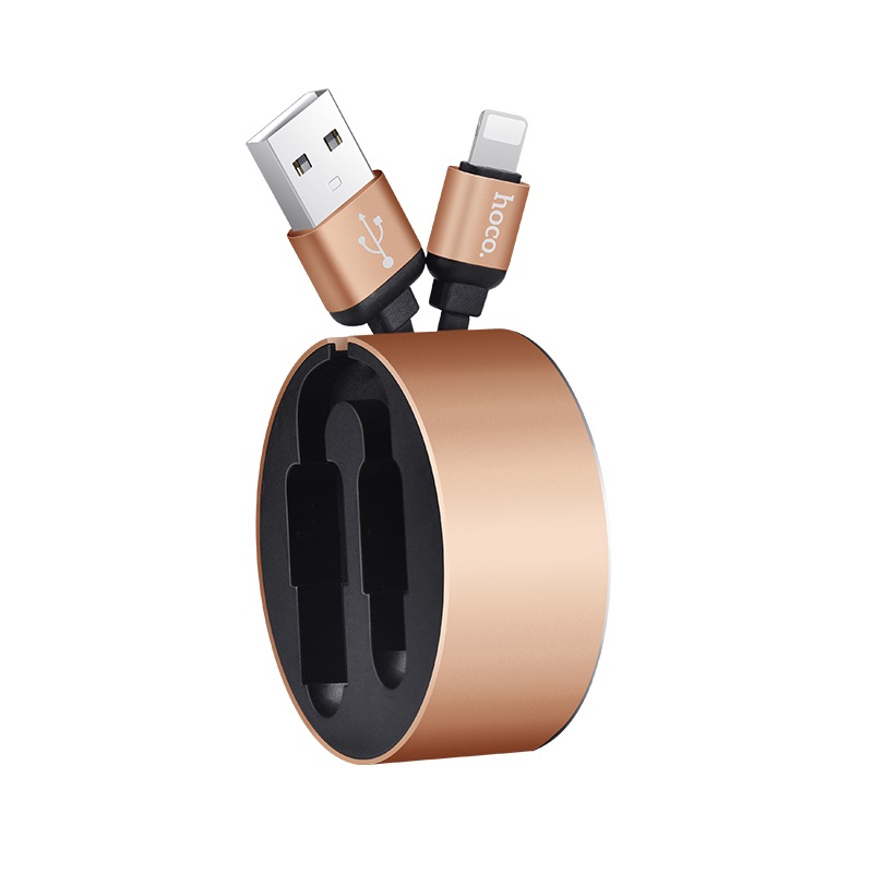 фото Дата-кабель hoco u23 resilient usb - lightning 8-pin tpe, 2.0a 0.92 м, gold