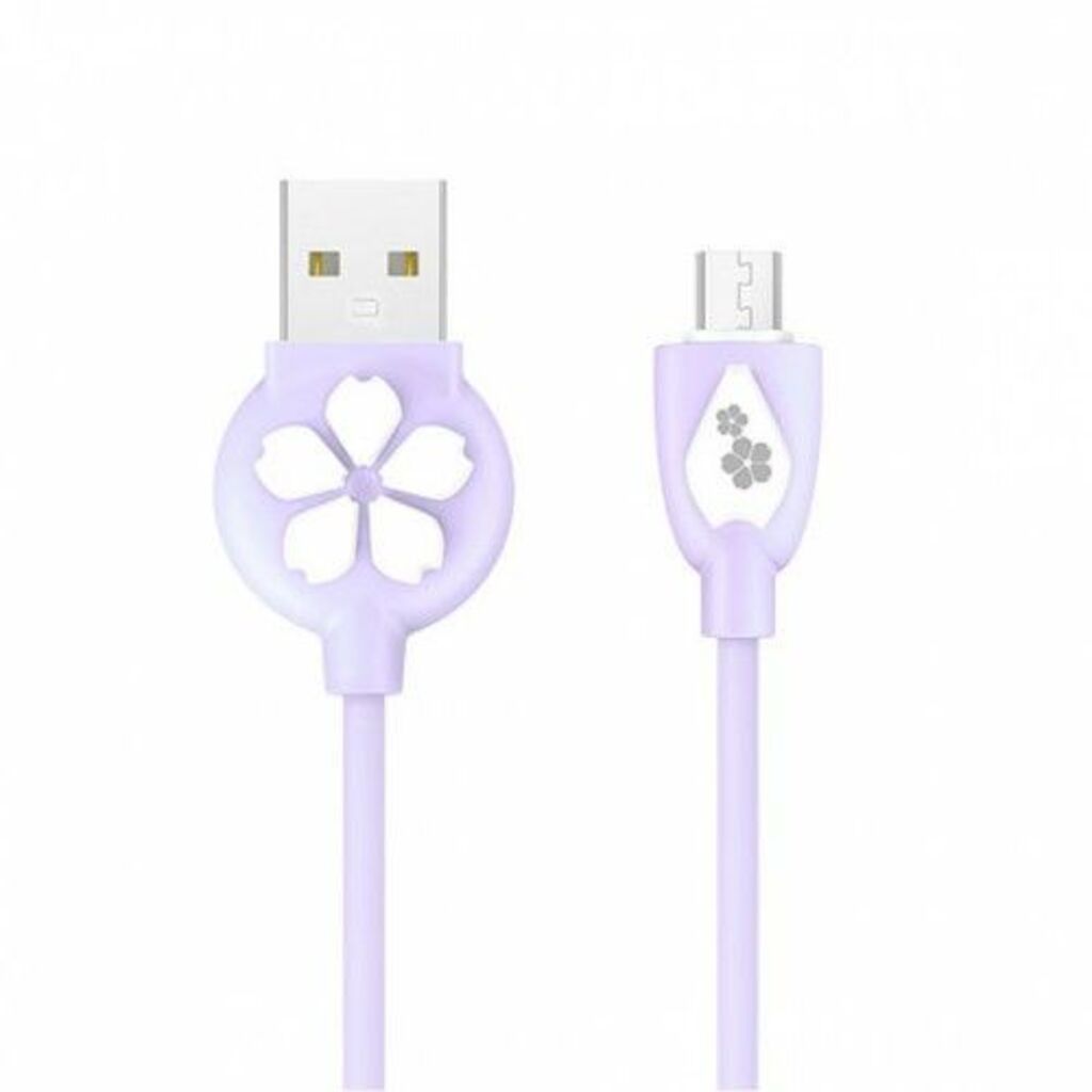 фото Дата-кабель hoco jp15 sakura usb - micro usb tpe, 2.4a 1.2 м, purple