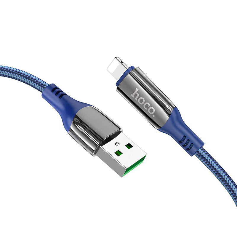 

Дата-кабель Hoco S51 USB - Lightning 8-pin ТРЕ, 2.4A 1.2 м, Blue