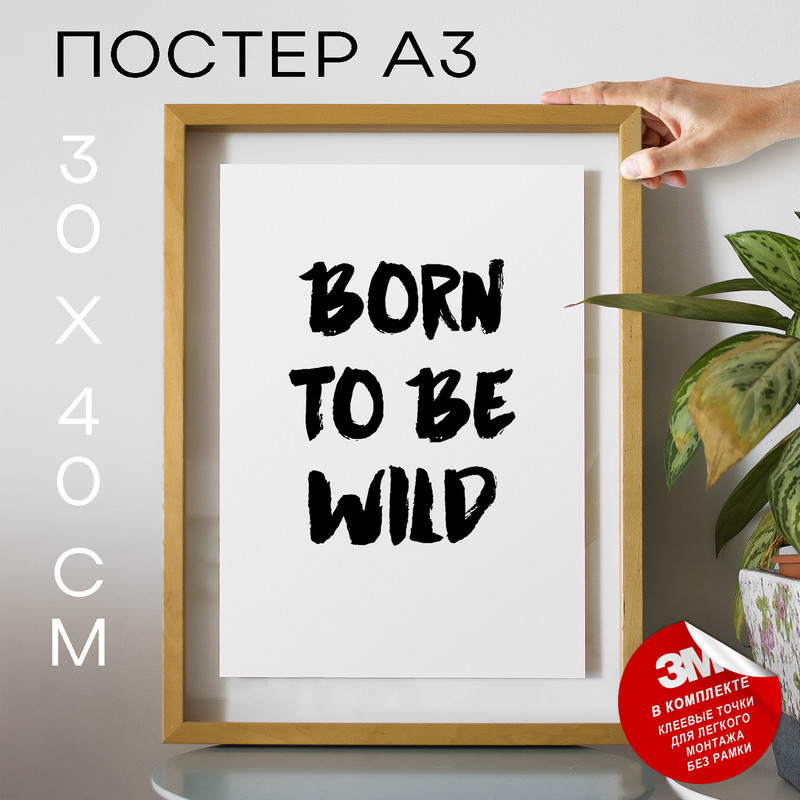 

Постер Born To Be Wild, А3 DSP78844 30х40, рамка А3, DSP78844