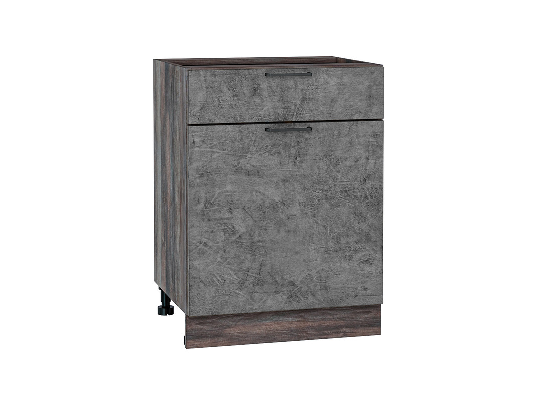 

Напольный шкаф 601М с 2-мя дверцами и ящиком МС Хелмер Сурская ЛДСП Дуб Кальяри/Бетон Ф41М, Серый, Хелмер