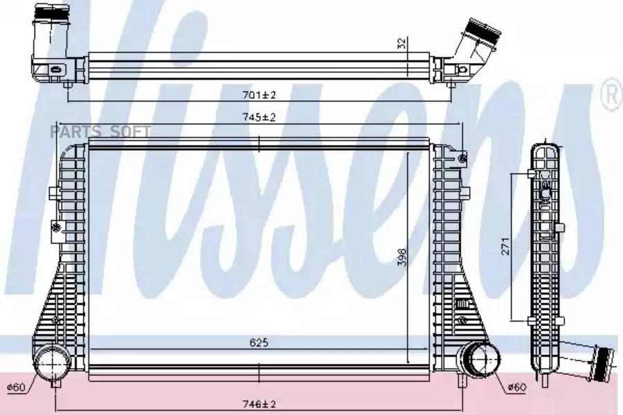 

NISSENS Интеркулер VOLKSWAGEN TOURAN (1T1 1T2) (03-) 1.4 TSI