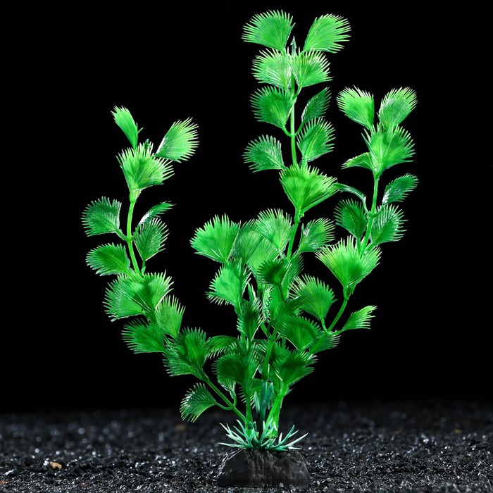 Искусственное растение для аквариума и террариума Пижон Аква зелёное 4х20 см 5 шт