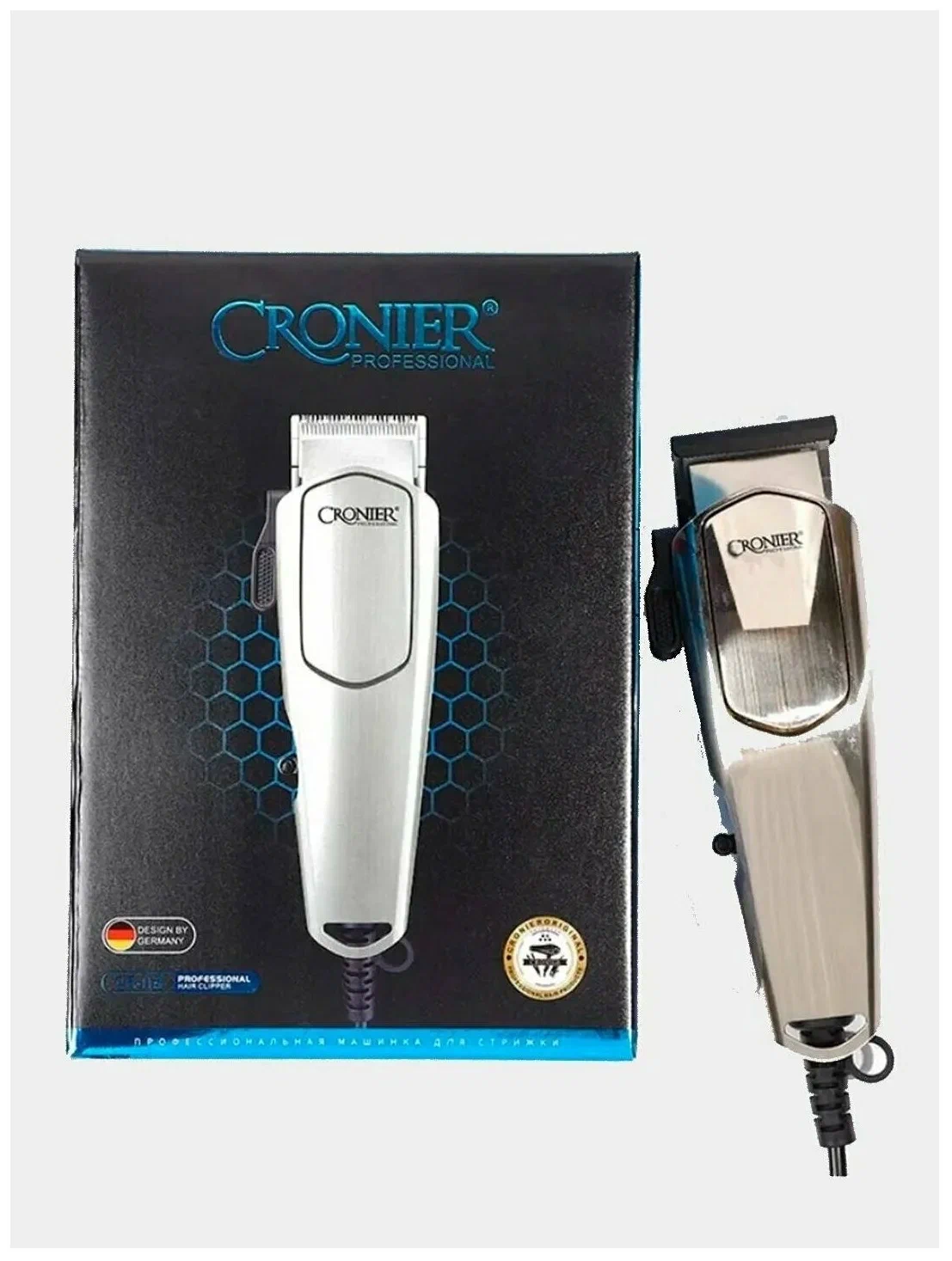 Машинка для стрижки волос Cronier CR-113 серебристый профессиональные ножницы для животных пижон premium изогнутые с двумя упорами 6 5 дюймов 789542