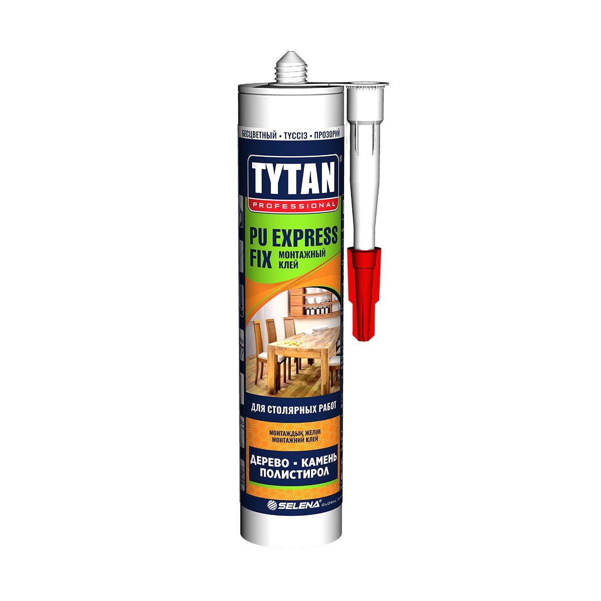Клей монтажный полиуретановый Tytan Professional PU Express Fix, 290 мл, прозрачный