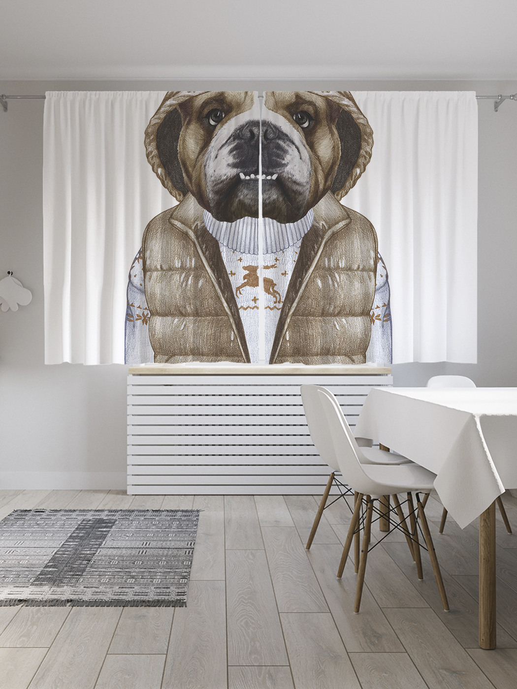 

Шторы JoyArty с фотопечатью "Собака в курточке" из сатена, 290х180 см, Собака в курточке