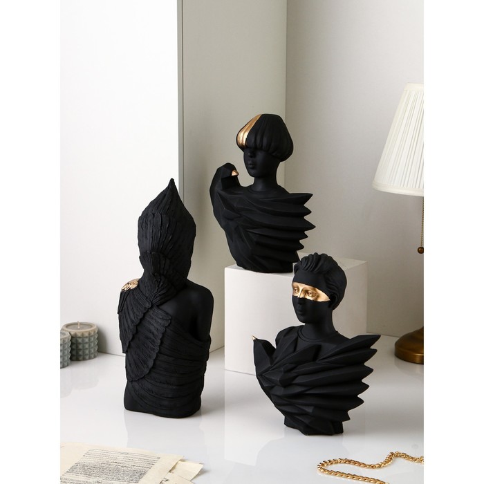 

Набор фигур Женщина воин, полистоун, 42 см, 3 шт матово-черный, Иранй