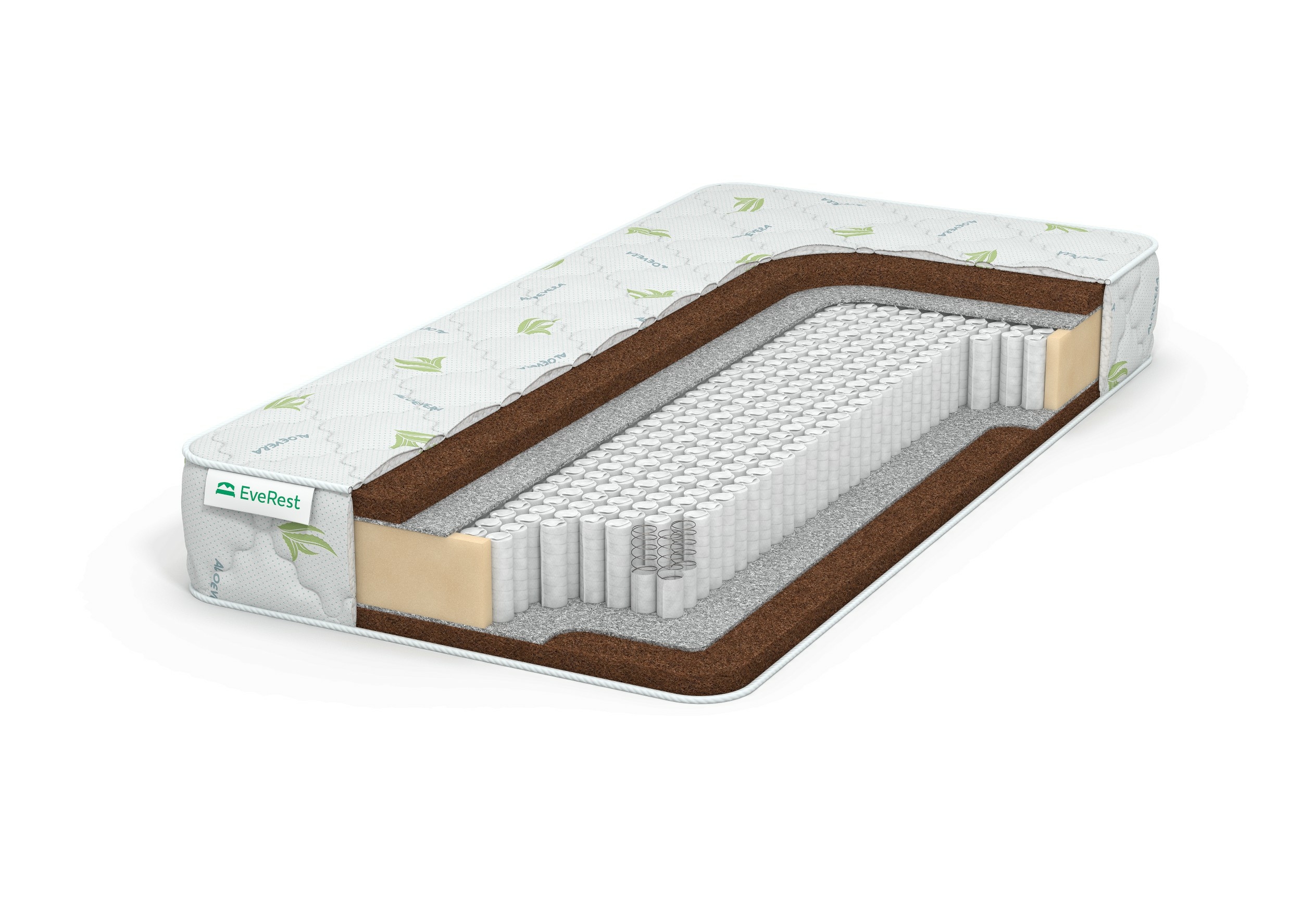 

Матрас EVEREST Хард Кокос 3 S1000 100х195, Бежевый;белый;серый;серебристый, Хард Кокос 3 S1000