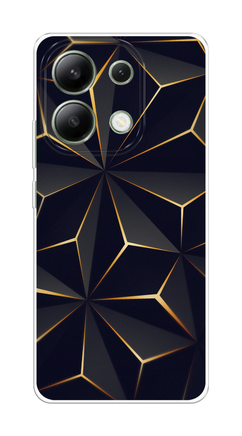 

Чехол на Xiaomi Redmi Note 13 4G (Global) "Черные полигоны", Золотистый;черный, 321050-1