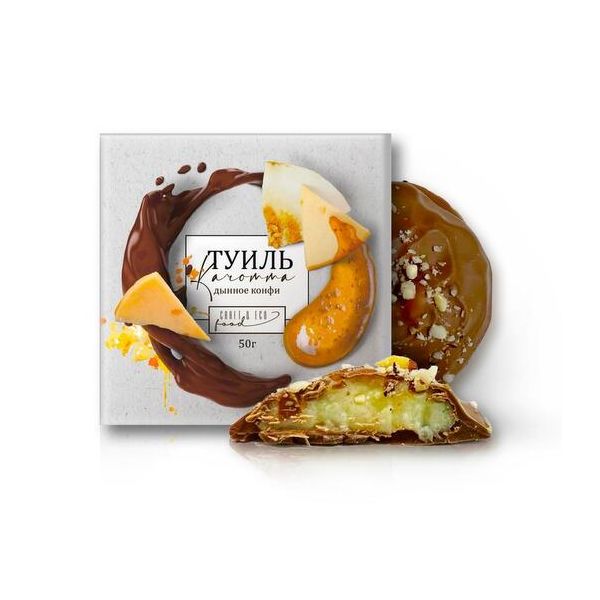 

Туиль шоколадный Craft Eco Food с сыром качотта конфи из дыни и миндальными лепестками 50г