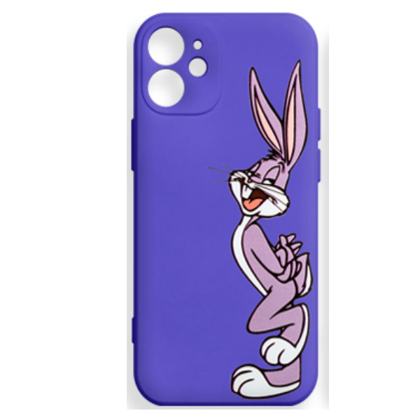 фото Чехол для iphone 12 mini silicone с принтом "bugs bunny", фиолетовый nobrand