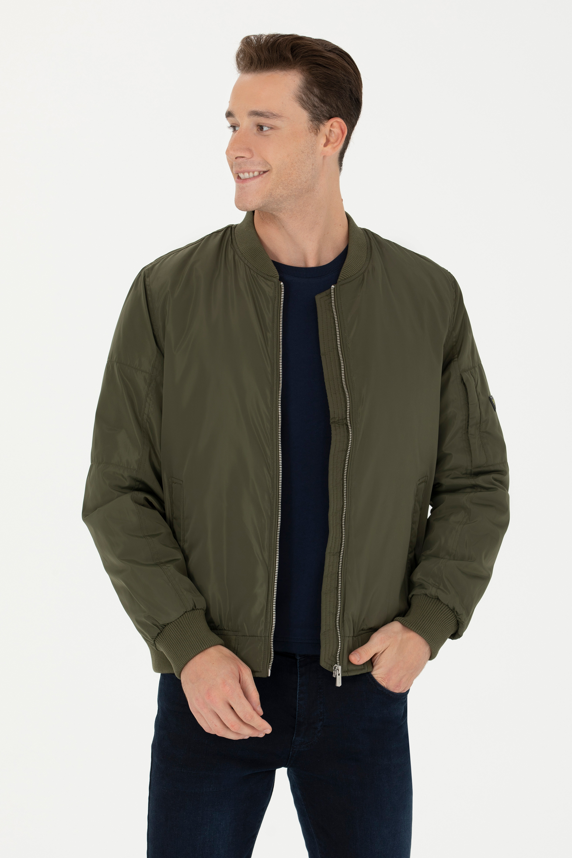 Бомбер мужской US Polo Assn G081SZ0MS0LIME-R хаки 48 RU 8900₽