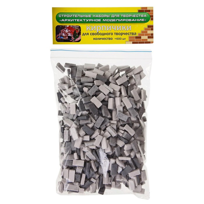 фото Конструктор из кирпичиков «для свободного творчества», серый, 600 деталей nobrand
