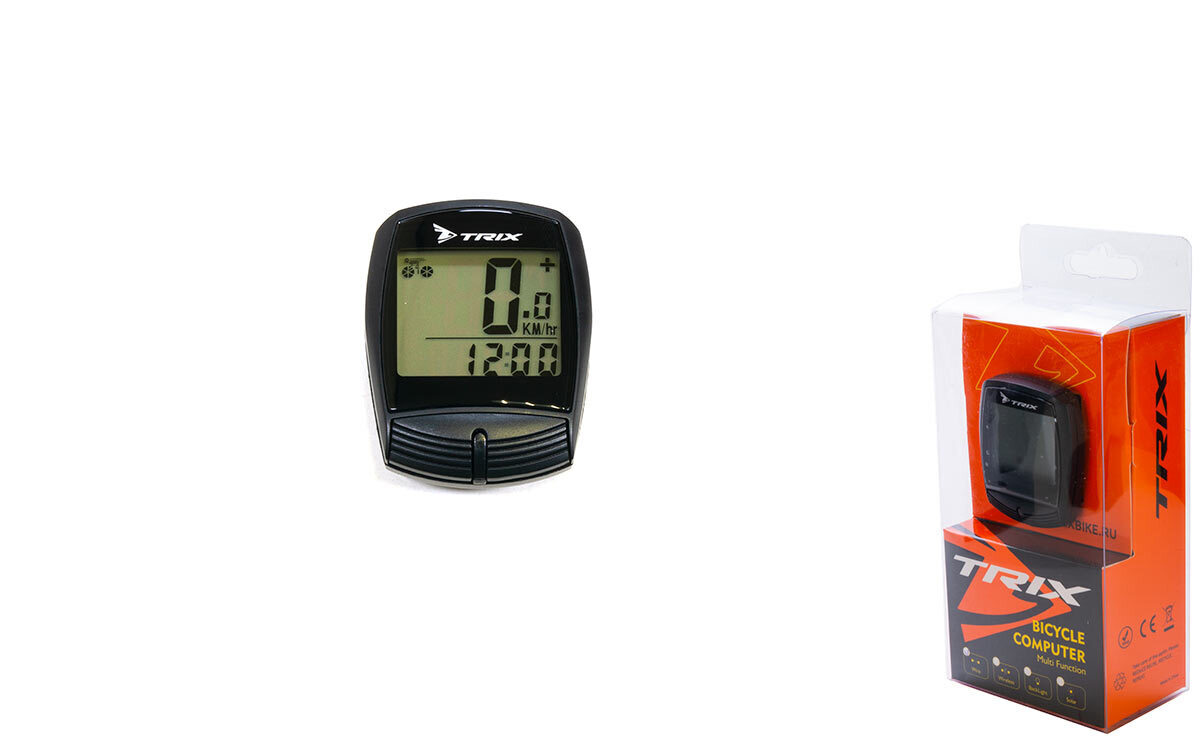

Велокомпьютер TRIX беспроводной, 18 функций, с подсветкой экрана, черный