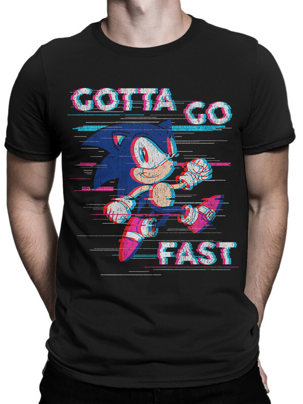 фото Футболка мужская design heroes ёжик соник - gotta go fast черная xl