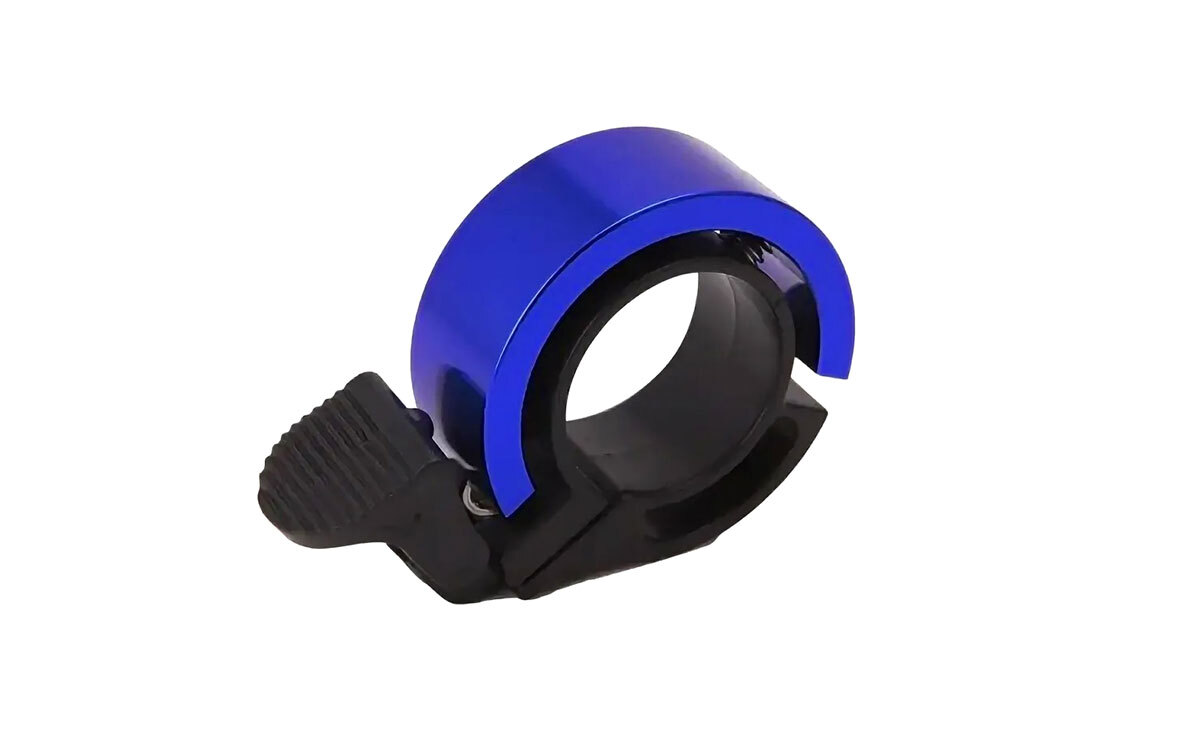 Звонок механический ударный кольцевой d 49х17мм алюминий-пластик синий