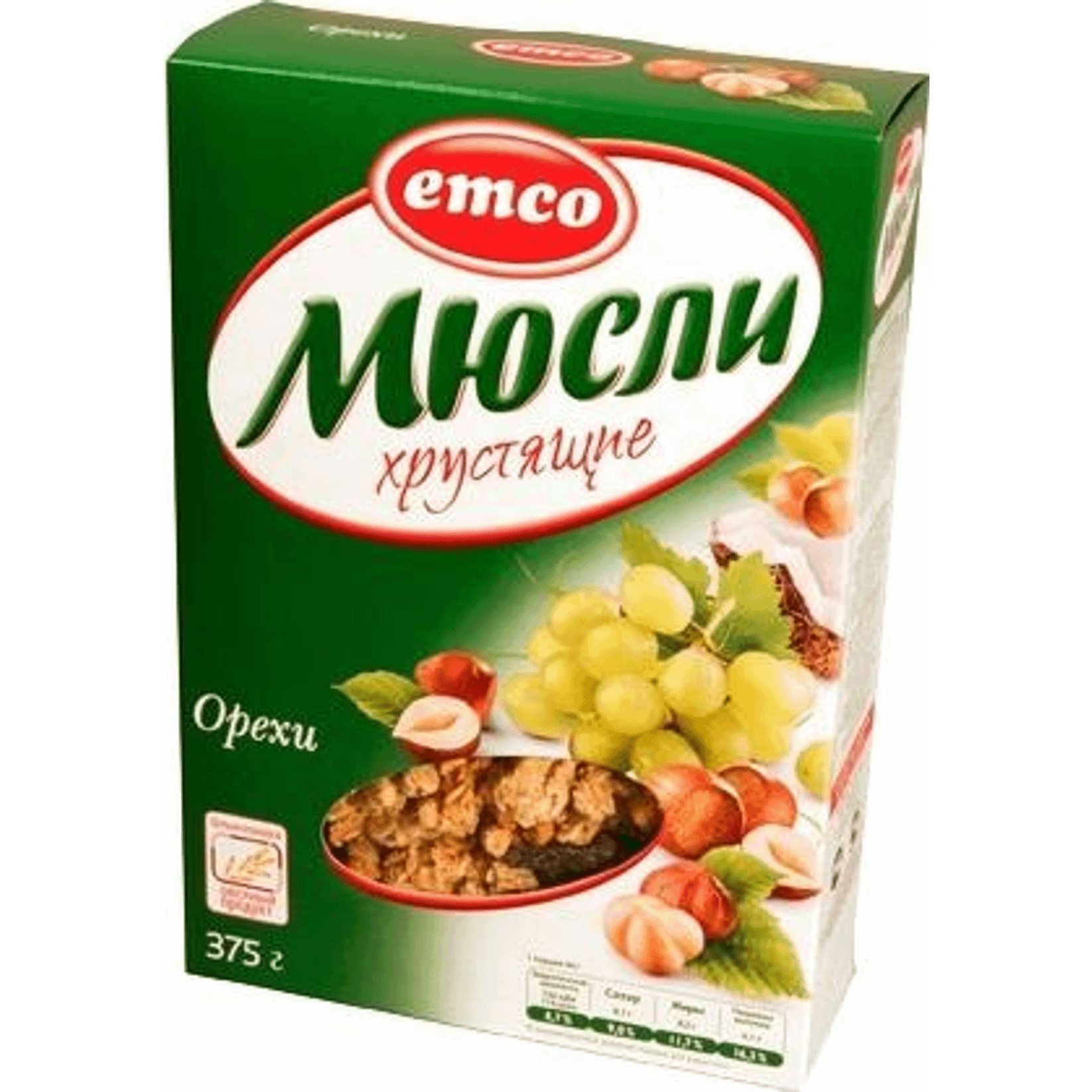 

Мюсли Emco хрустящие с орехами 375 г
