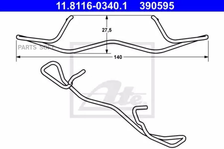 ATE Ремкомплект тормозных колодок ATE 11811603401