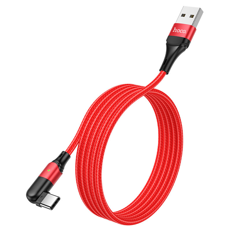 

Дата-кабель Hoco U100 USB - Type-C 3.0A 1.2 м, Red