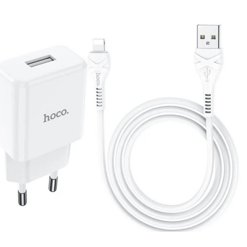 

Сетевое зарядное устройство Hoco N9 USB - Lightning 8-pin 2.1A 1м Whitе, N9i