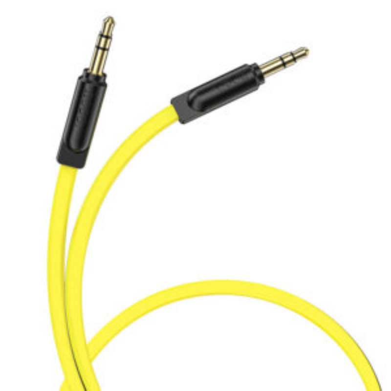 Аудиокабель AUX 3.5mm 2.0м угол Hoco UPA16 Yellow желтый