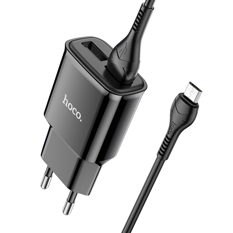 

Сетевое зарядное устройство 2USB 2.4A для micro USB Hoco C88A 1м Black, C88Am 1m