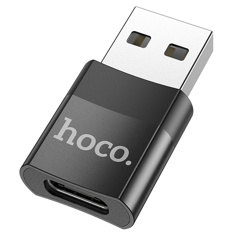 Переходник Hoco UA17 Type-C - USB 2.0 Black черный