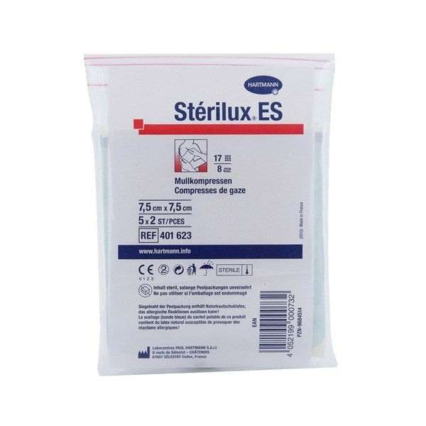Купить Салфетки Hartmann Sterilux ES стерильные 8 слоев 17 нитей 7, 5x7, 5 см 10 шт.