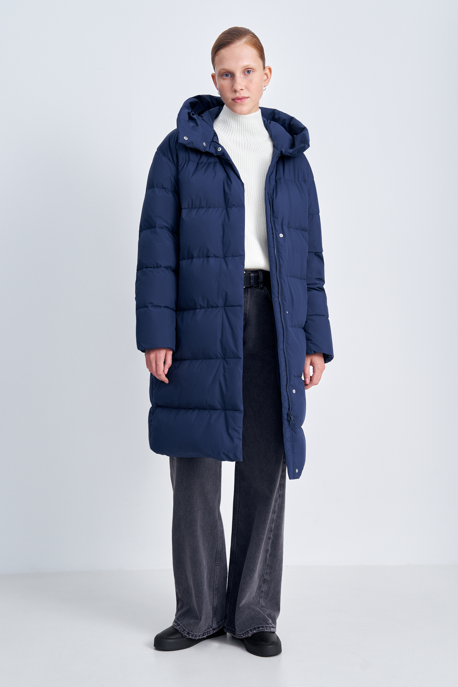 

Пуховик женский Finn Flare FAE11013 синий 2XL, FAE11013