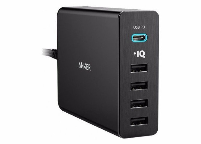 фото Сетевое зарядное устройство anker powerport+ 5 usb-c, цвет черный (a2053g11)