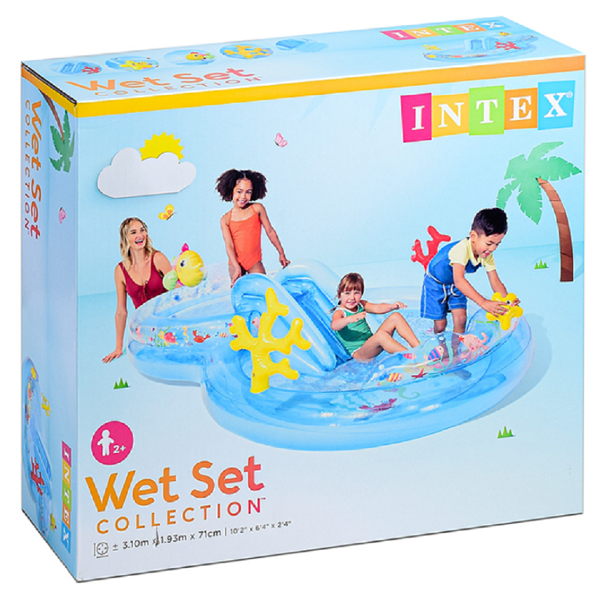 

Детский бассейн Intex Play Center 310х193х71 см горка 56143, Голубой, 56143