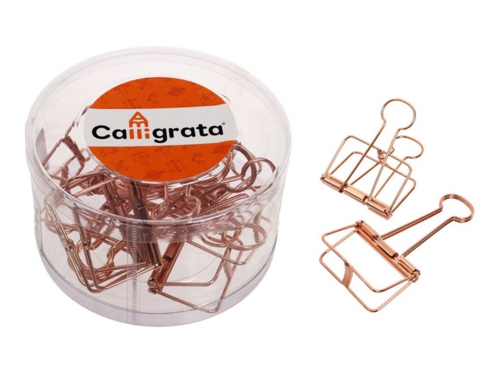 

Зажимы для бумаг Calligrata 51mm 10шт Pink-Gold 7004318